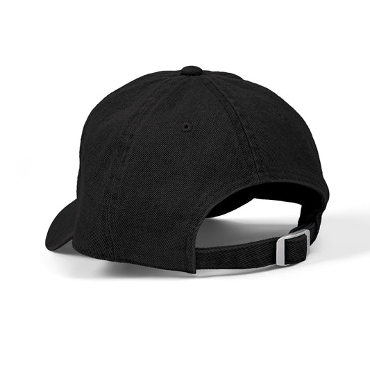 Techno Hat, White on Black Text